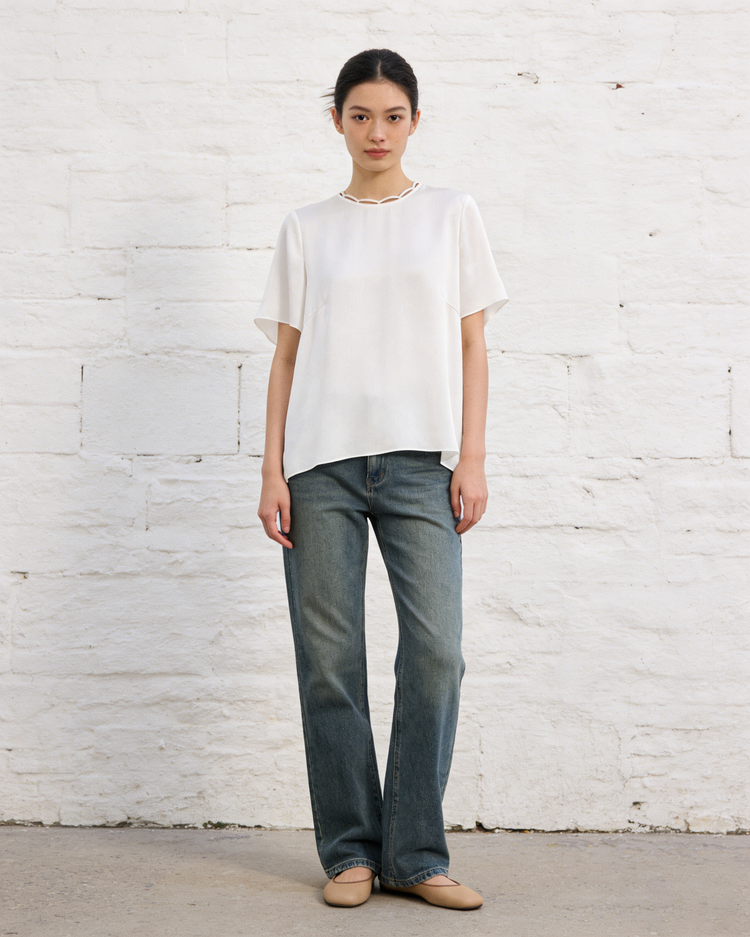 Silk Crepe Tee 真絲圓領上衣