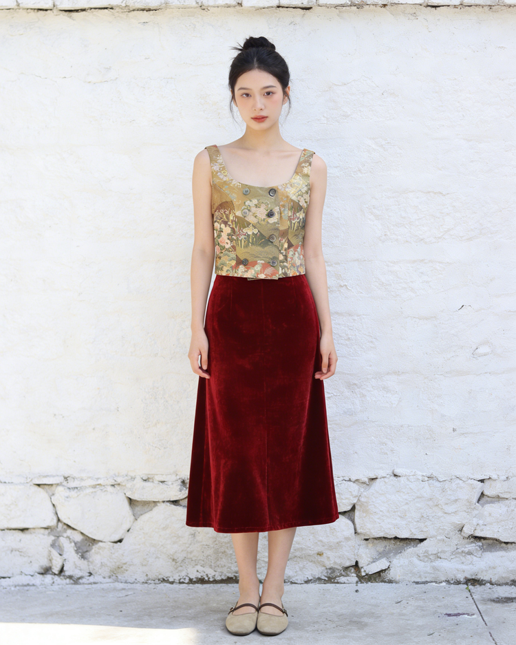 Nishijin Brocade Floral Vest (Exclusive Piece) 西陣織花影背心(孤品)