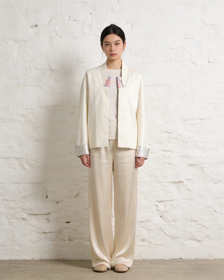 Ivory Jacket with Nishijin Weave Panels 象牙色西陣織拼接外套