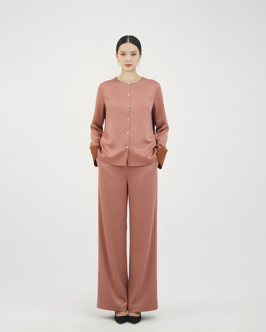 Xiangyunsha Red Lightweight Chinese Style Suit 香雲紗柿子紅新中式套裝
