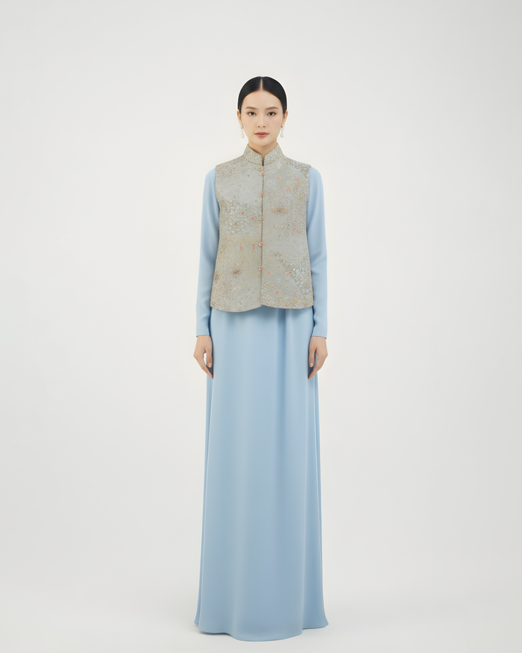 Golden Violet Layered Brocade Nishijin Vest (Exclusive Piece) 金紫疊影西陣織馬甲（孤品）