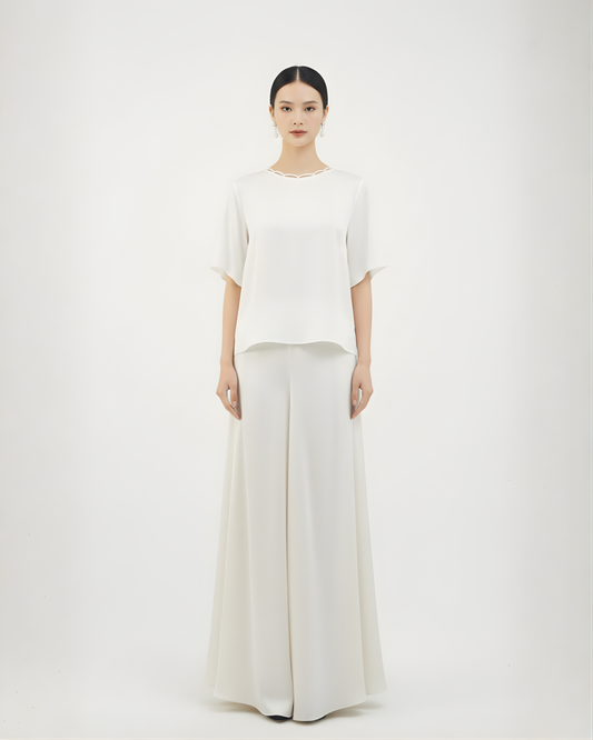 Silk Crepe Tee 真絲圓領上衣