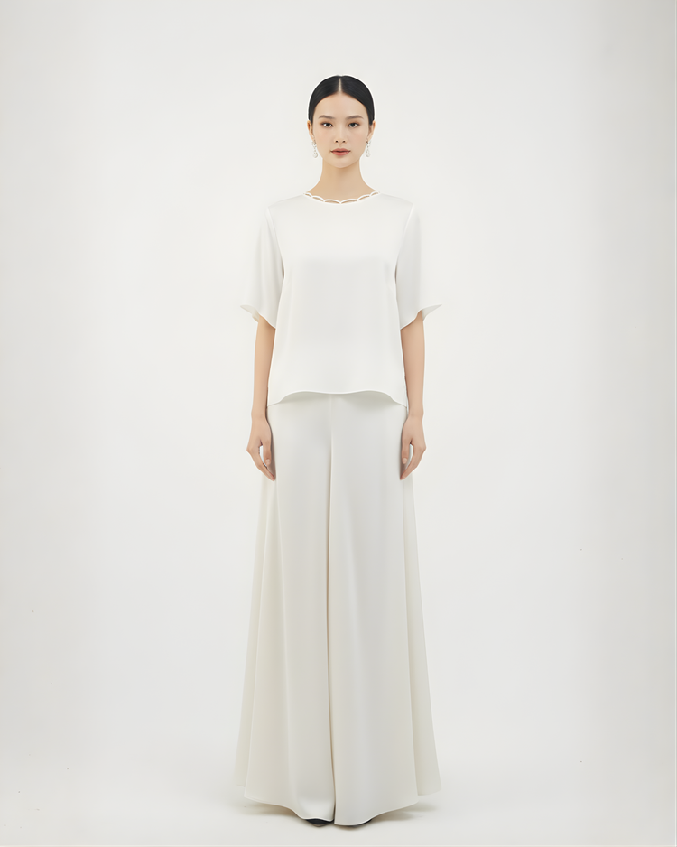 Silk Crepe Tee 真絲圓領上衣