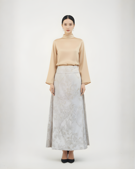 Golden Grain Brocade Mamian Skirt 玉穗織錦緞馬面裙