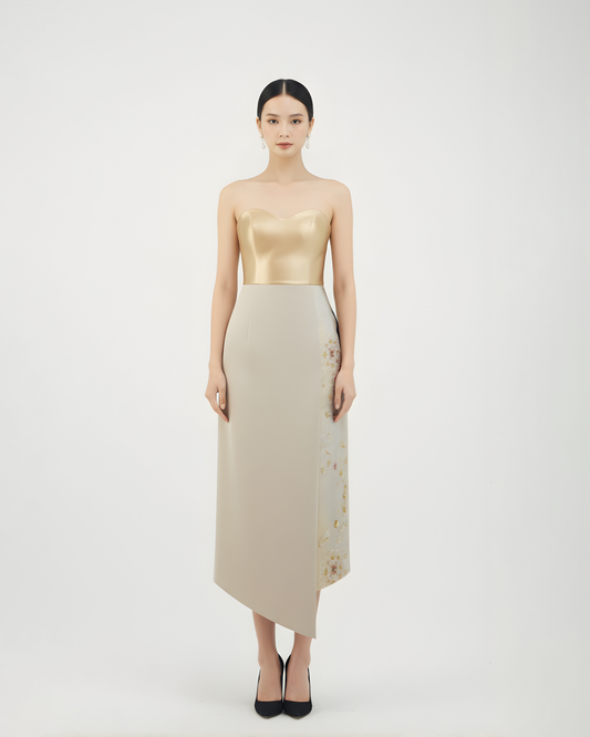 Gold Nishijin Pencil Skirt (Exclusive Piece) 金色西陣織鉛筆裙(孤品)