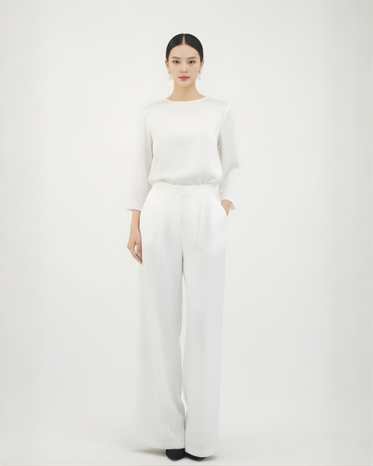 Ripple Jacquard Silk Pants 波紋真絲提花長褲