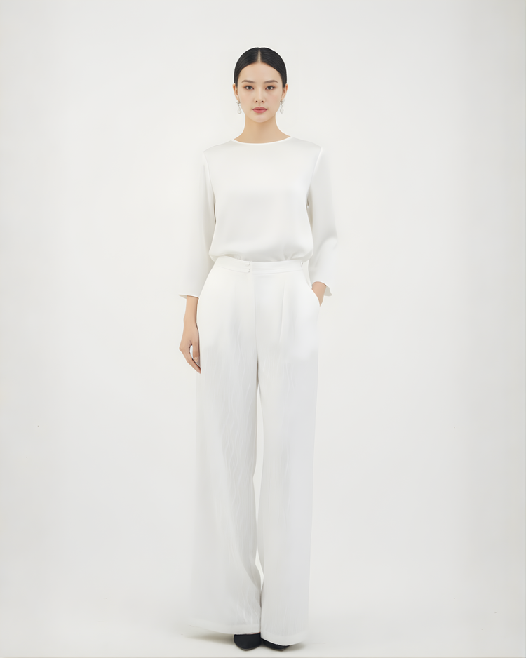 Ripple Jacquard Silk Pants 波紋真絲提花長褲