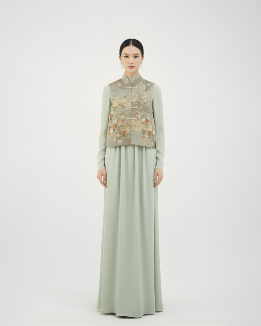 Golden Daisy Nishijin Embroidered Vest (Exclusive Piece)金色雛菊西陣織法式刺繡馬甲(孤品)