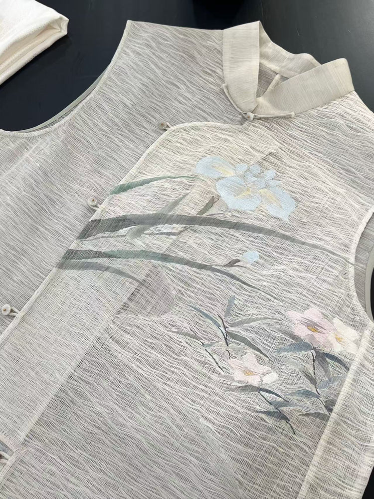 Orchid Whisper Kesi Vest (Exclusive Piece) 幽竹兰影缂丝马甲（孤品）