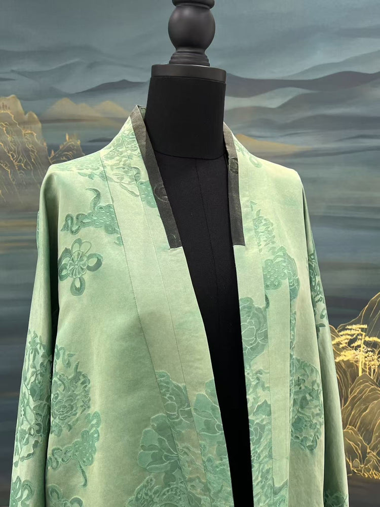 Jade Mist Green Xiangyunsha Coat 玉隐烟罗绿色香云纱外套