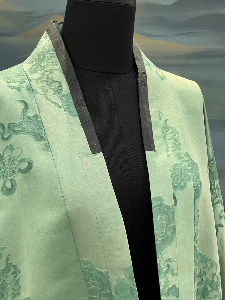 Jade Mist Green Xiangyunsha Coat 玉隐烟罗绿色香云纱外套