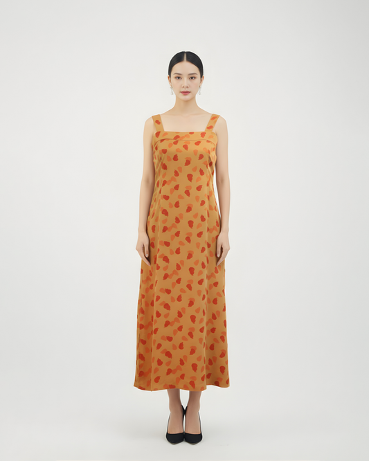“Gourd of Summer” Xiangyun Silk Camisole Dress「赤葫暖夏」香雲紗吊帶連衣裙