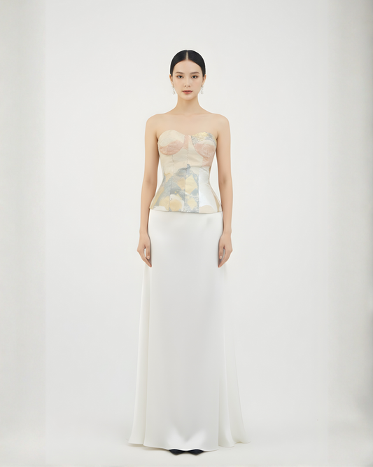 Grapefruit Nishijin-ori Bustier (Limited Edition) 西柚色西陣織抹胸上衣 （限量）