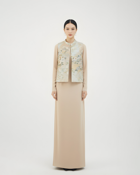 Chrysanthemum Keshi Mother-of-Pearl French Embroidered Vest 菊韻緙絲螺鈿法繡馬甲