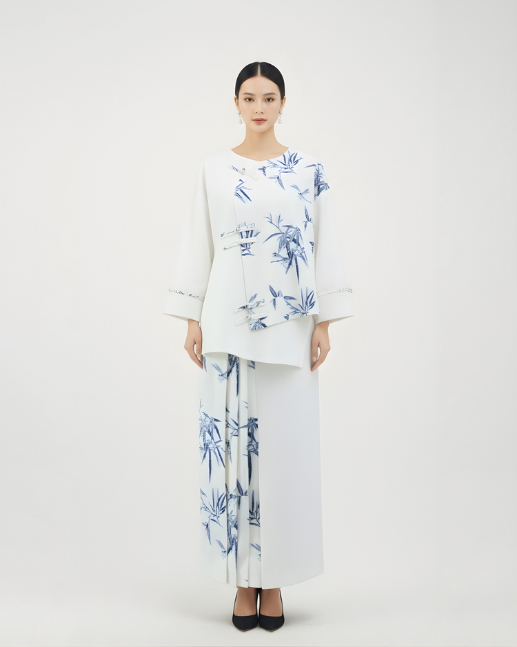 Blue-and-White Porcelain Wool New Chinese-Style Set 青花瓷絨面新中式套裝