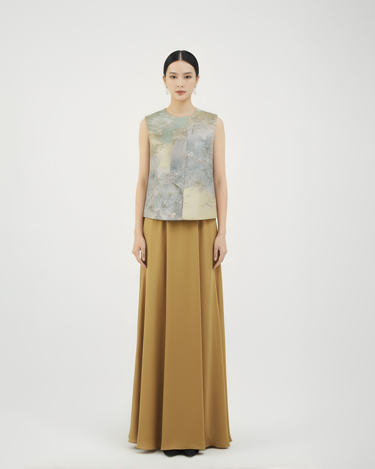 Ephemeral Pines and Clouds Nishijin-ori Vest (Exclusive Piece) 雲影松境西陣織馬甲（孤品）