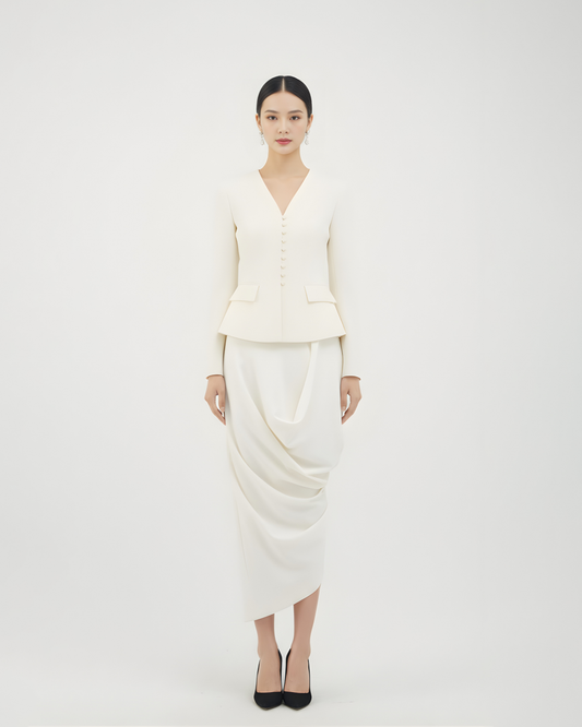 White Cashmere Western-Style Suit 白色羊絨西式套裝