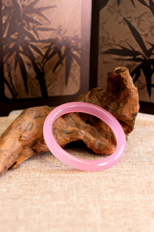Peach Blush Agate Bangle	蜜桃瑪瑙手鐲