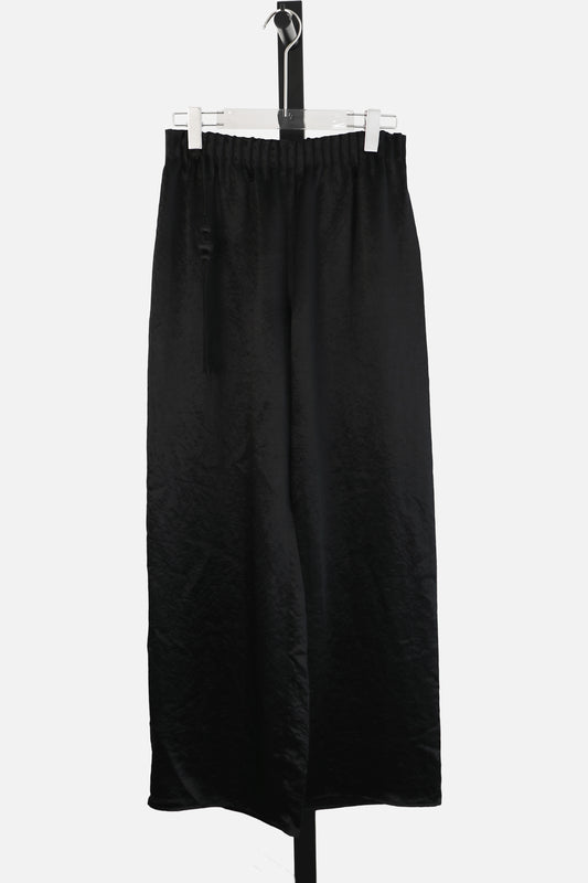 Silk Wide-Leg Trousers with Tassel Drawstring 真絲流蘇綁繩長褲