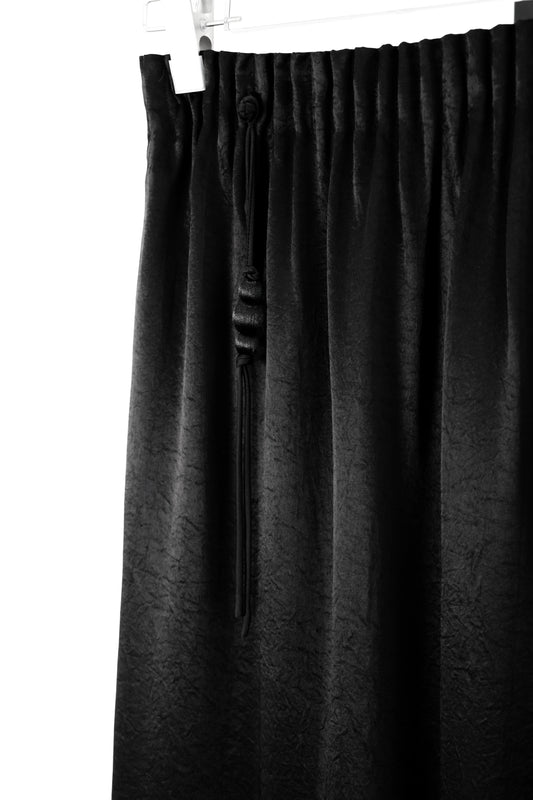 Silk Wide-Leg Trousers with Tassel Drawstring 真絲流蘇綁繩長褲