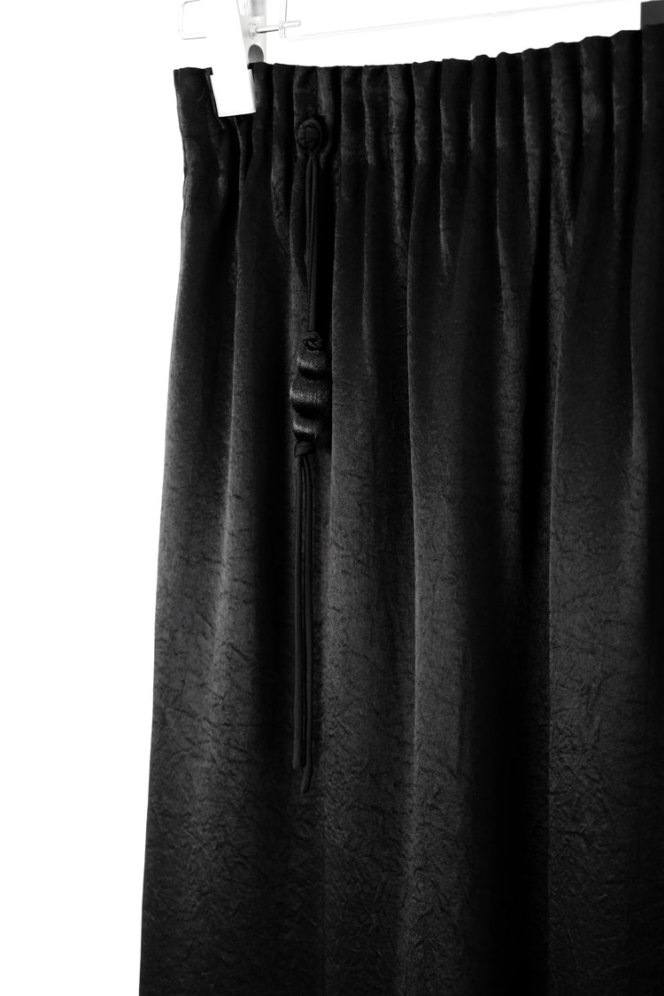 Silk Wide-Leg Trousers with Tassel Drawstring 真絲流蘇綁繩長褲