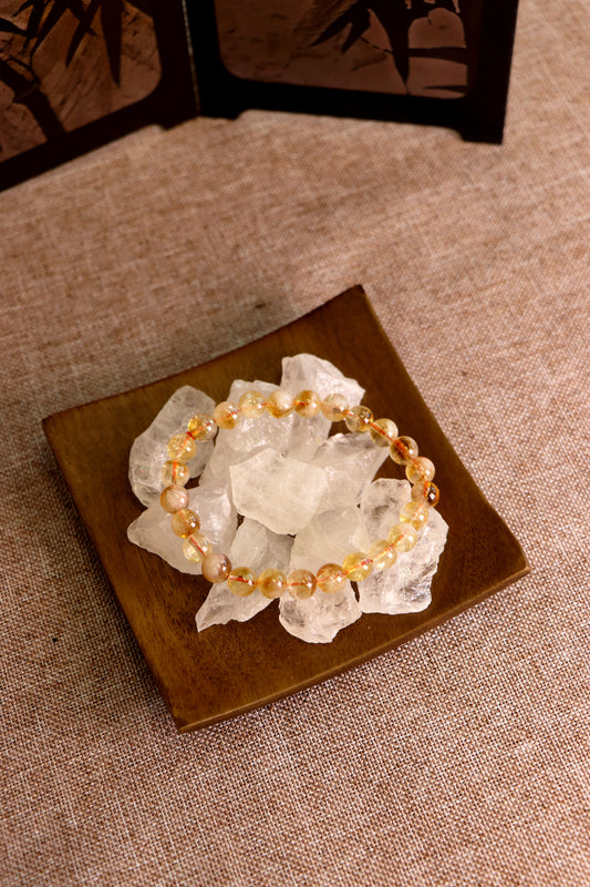 Golden Agate & Quartz Bracelet 金曜瑪瑙水晶手串