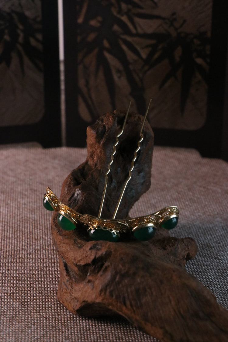 Crested Light Agate Hairpin 金嶺浮光瑪瑙簪