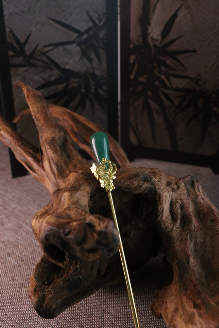 Verdant Whisper Agate Hairpin 翠語瑪瑙髮簪