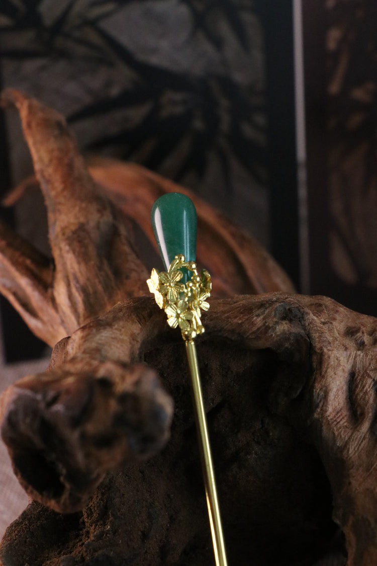 Verdant Whisper Agate Hairpin 翠語瑪瑙髮簪