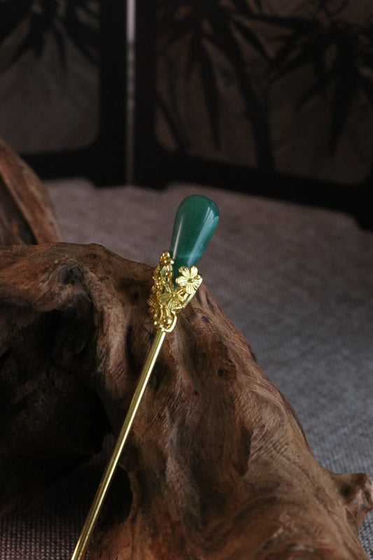 Verdant Whisper Agate Hairpin 翠語瑪瑙髮簪