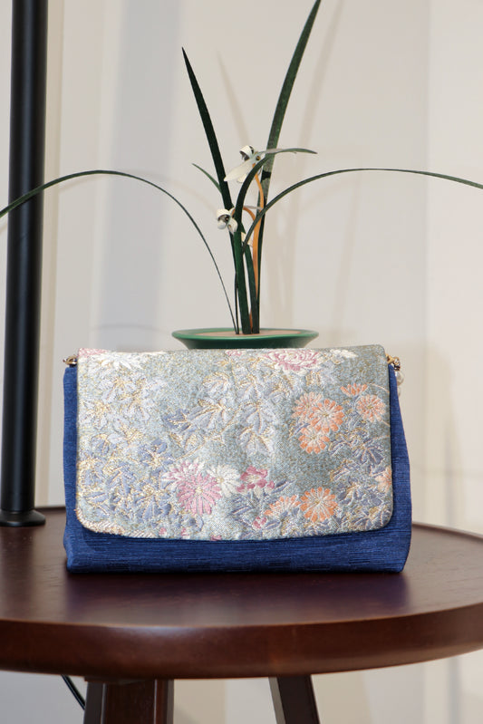 Sapphire Garden Brocade Clutch 藍園幽錦手包