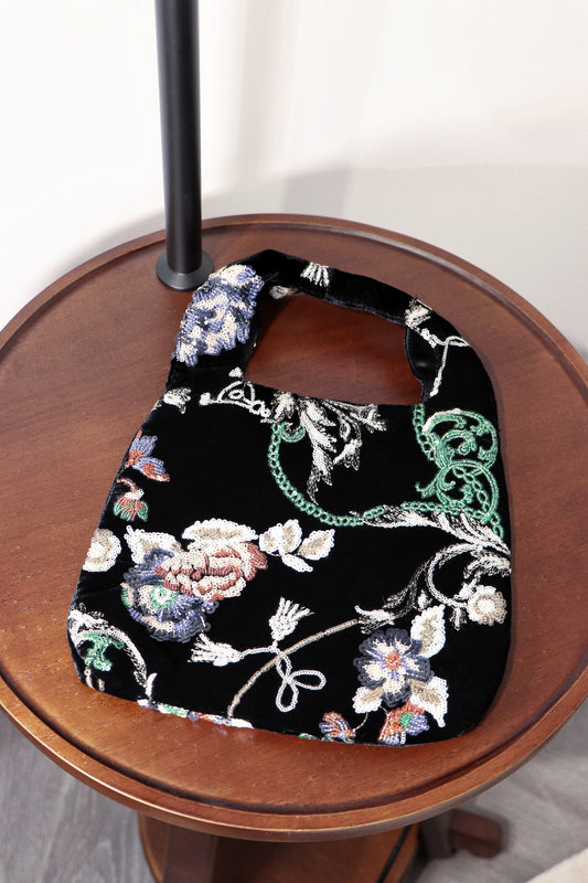 Nocturne Bloom Velvet Tote 繁花夜語絨提袋