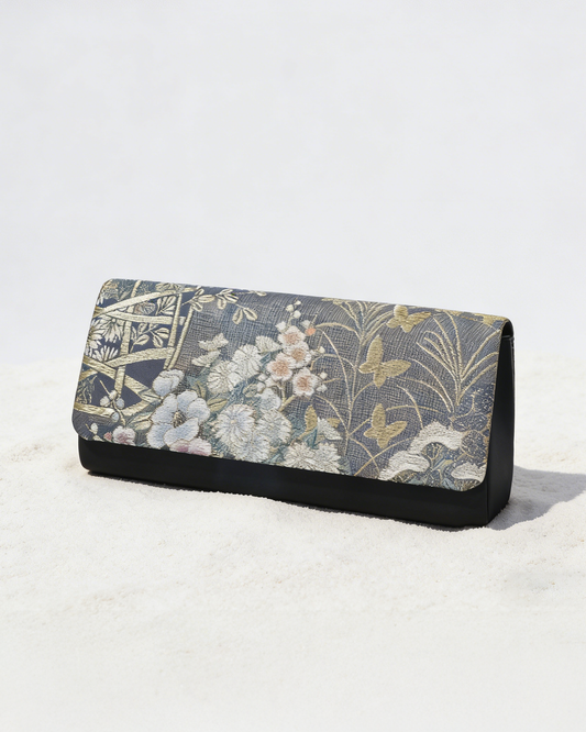 Noir Garden Brocade Clutch 黒花浮繡手包