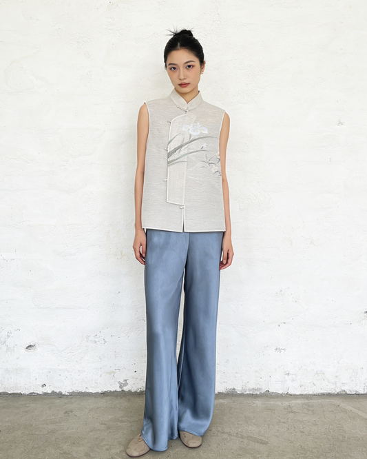 Orchid Whisper Kesi Vest (Exclusive Piece) 幽竹兰影缂丝马甲（孤品）