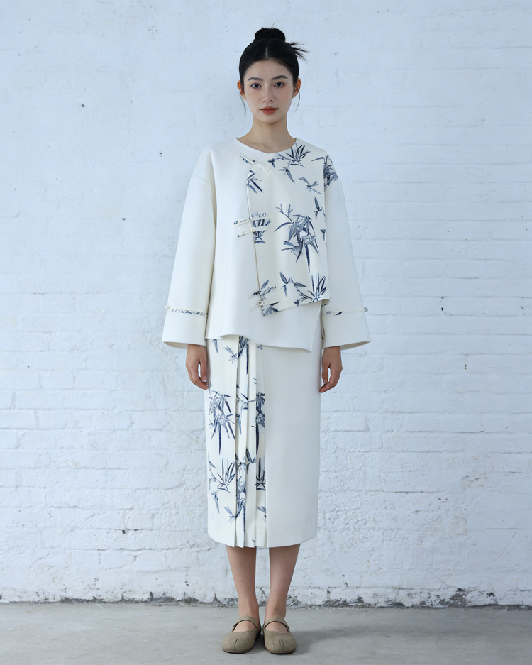 Blue-and-White Porcelain Wool New Chinese-Style Set 青花瓷絨面新中式套裝