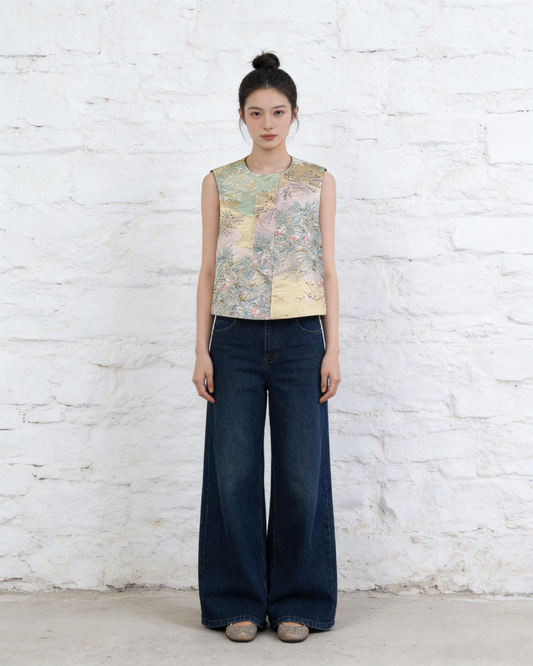 Ephemeral Pines and Clouds Nishijin-ori Vest (Exclusive Piece) 雲影松境西陣織馬甲(孤品)