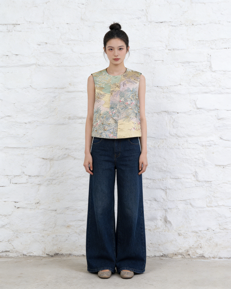 Ephemeral Pines and Clouds Nishijin-ori Vest (Exclusive Piece) 雲影松境西陣織馬甲（孤品）