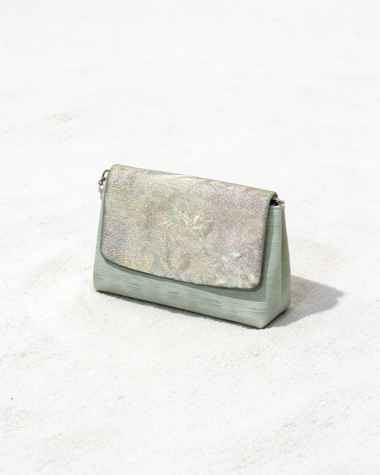 Moss Pearl Brocade Clutch 青苔繡光手包
