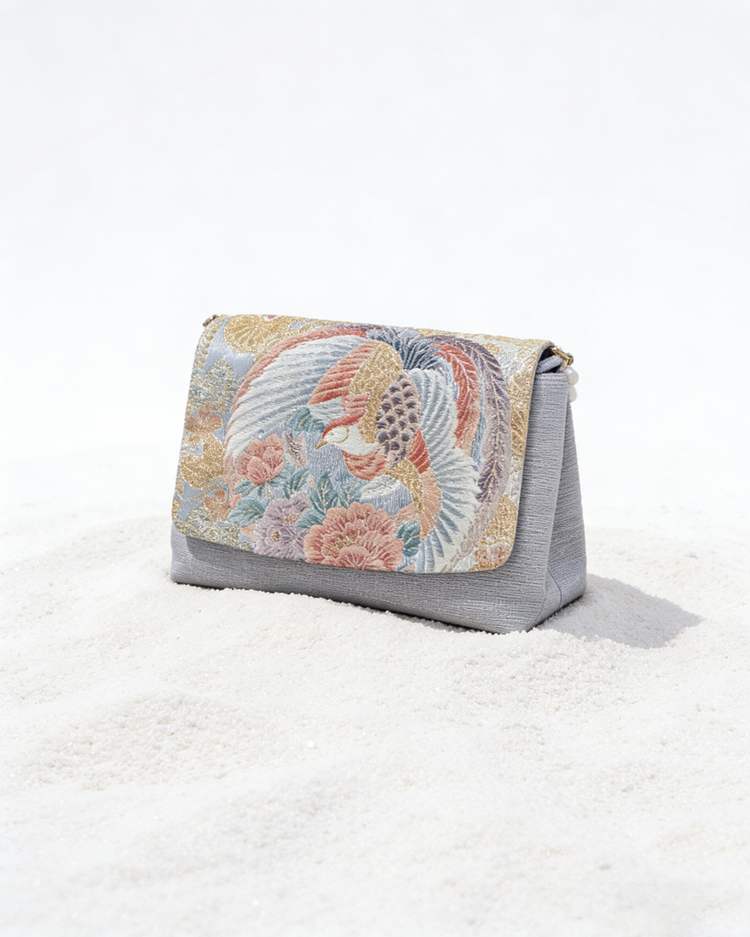 Azure Crane Brocade Clutch 青鶴錦羽手包