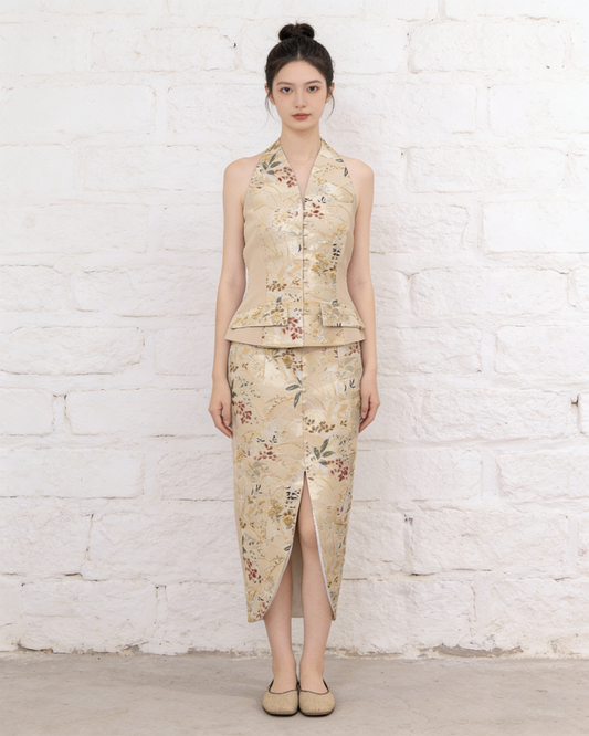 Golden Meadow Nishijin Brocade Vest Set (Exclusive Piece) 金縷秋野·西陣織馬甲套裝（孤品）