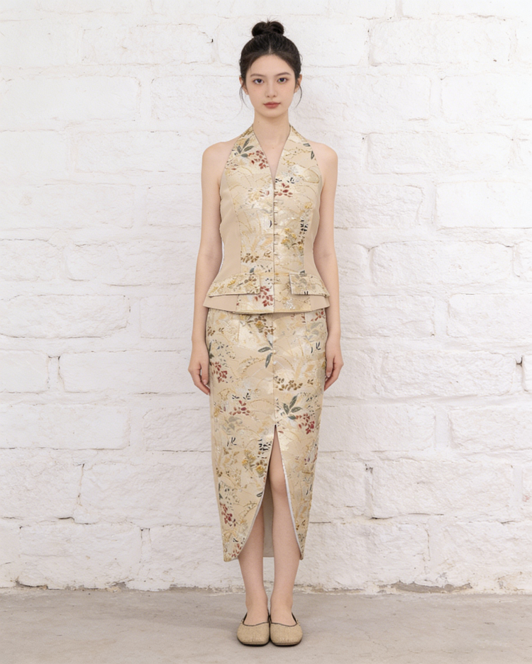 Golden Meadow Nishijin Brocade Vest Set (Exclusive Piece) 金縷秋野·西陣織馬甲套裝（孤品）