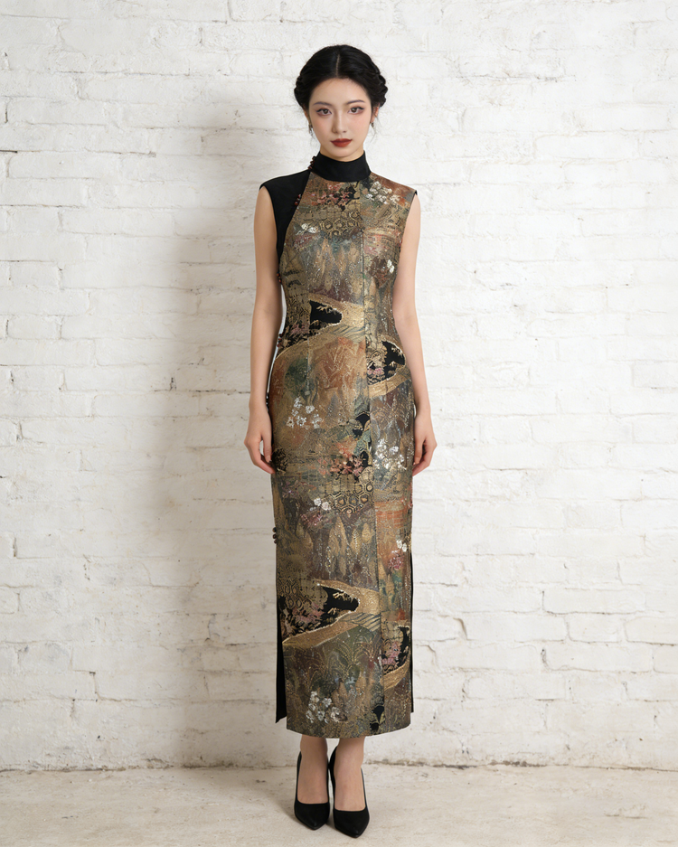 Gilded Night Nishijin Brocade Qipao (Exclusive Piece) 鎏金夜·西陣織旗袍（孤品）