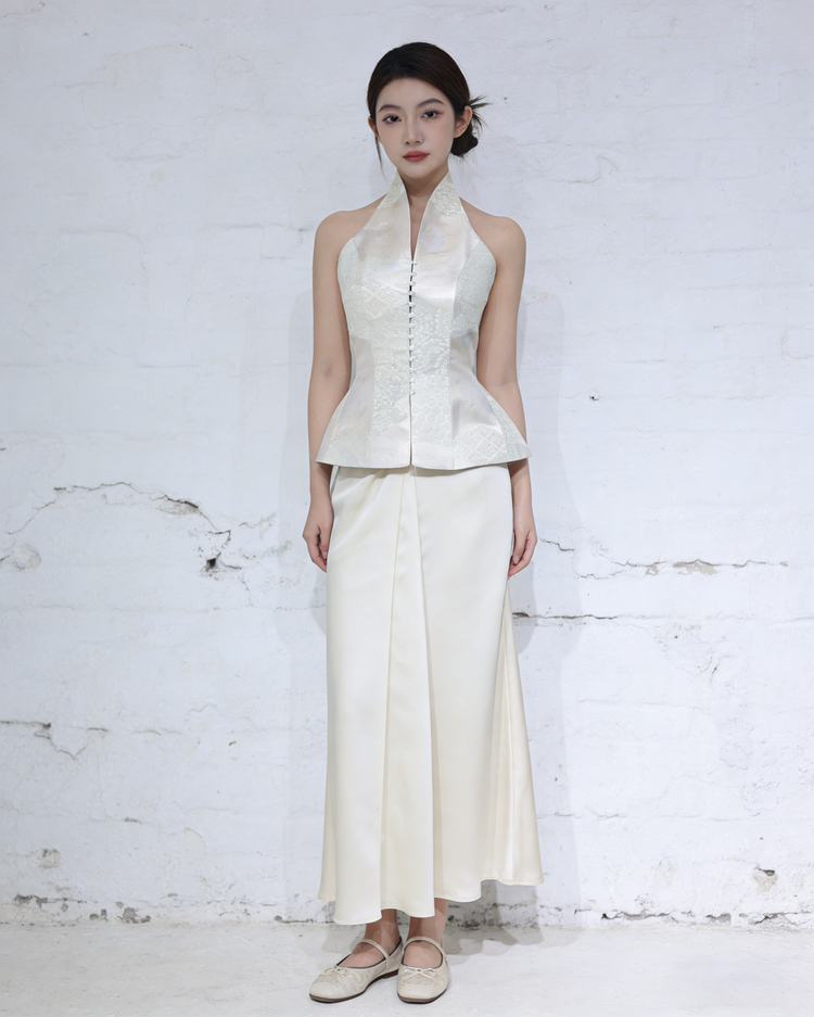 Pearlescent Nishijin Weave Halter Top (Limited Edition) 珠光色西陣織掛脖上衣 （限量）