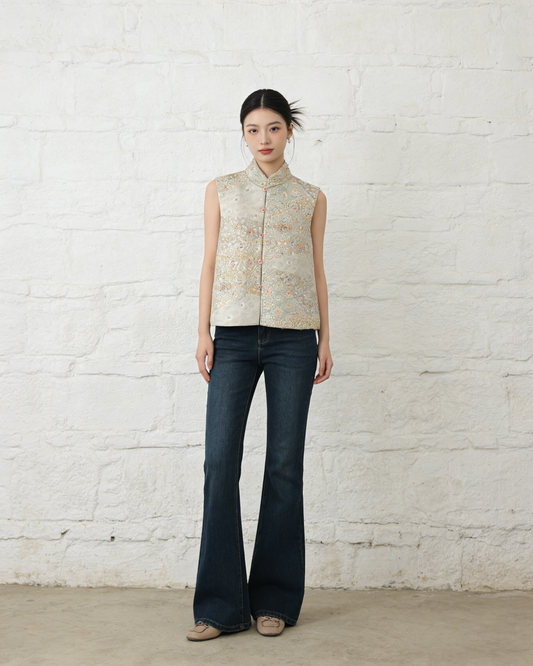 Golden Violet Layered Brocade Nishijin Vest (Exclusive Piece) 金紫疊影西陣織馬甲（孤品）