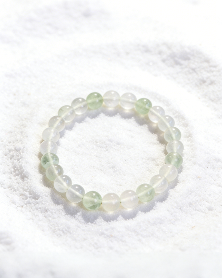 Mint Frost Fluorite Bracelet 青白氟石手串