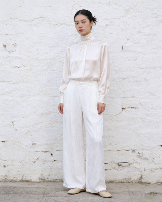 Ripple Jacquard Silk Pants 波紋真絲提花長褲