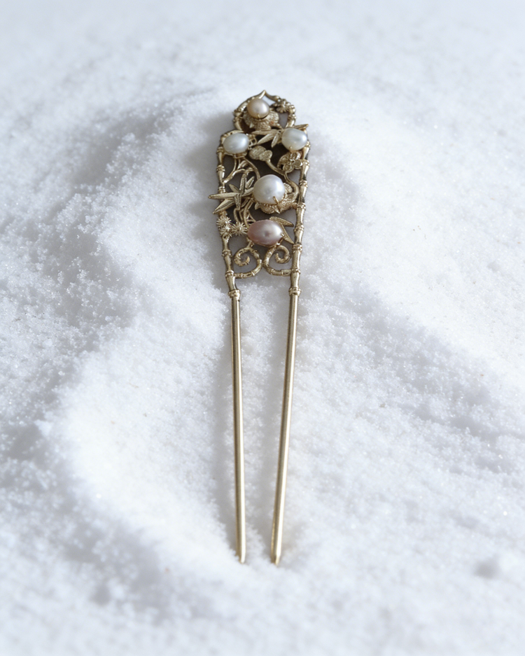 Freshwater Pearl Bamboo Hairpin 淡水珍珠錦竹流蘇簪