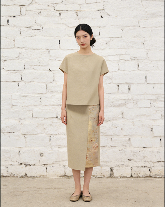 Gold Nishijin Pencil Skirt (Exclusive Piece) 金色西陣織鉛筆裙(孤品)