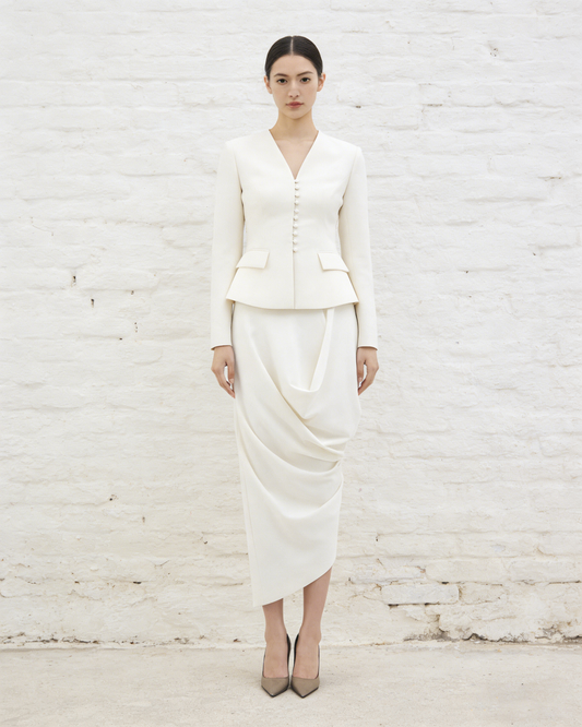 White Cashmere Western-Style Suit 白色羊絨西式套裝